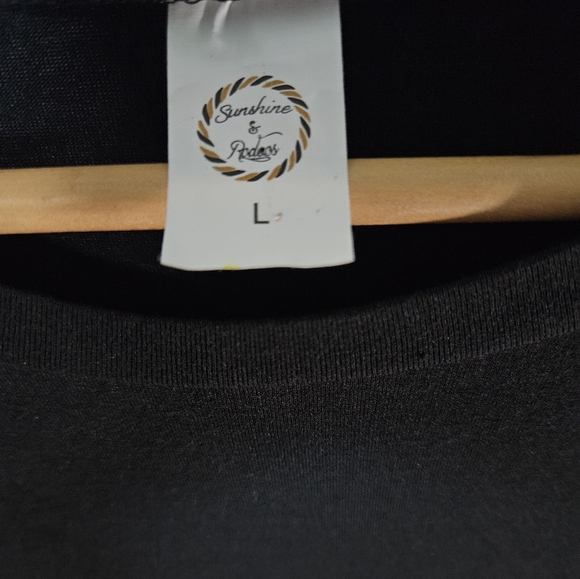 Black Leopard & Sequin Sleeve Raglan Top - Picture 4 of 6